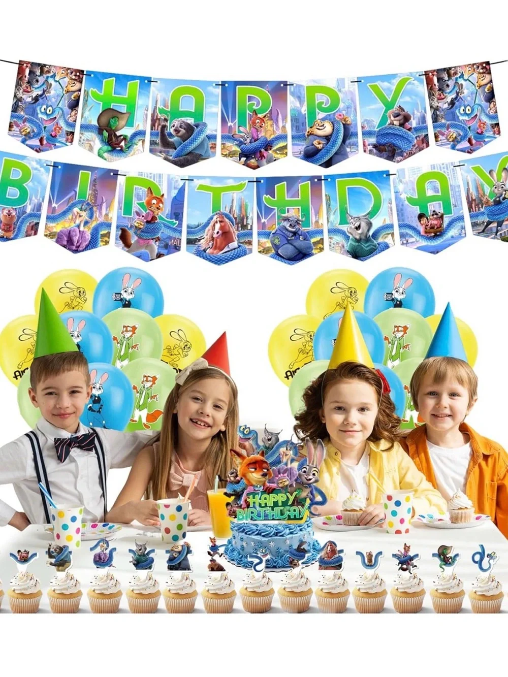 Zootopia HAPPY BIRTHDAY BANNER Birthday Party Decoration Set - just banner